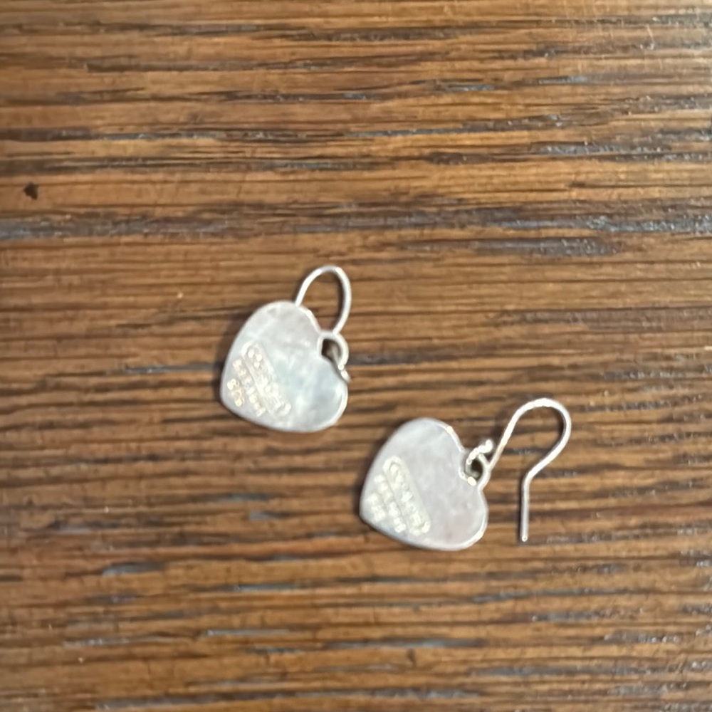 Coach Silver Heart Earrings